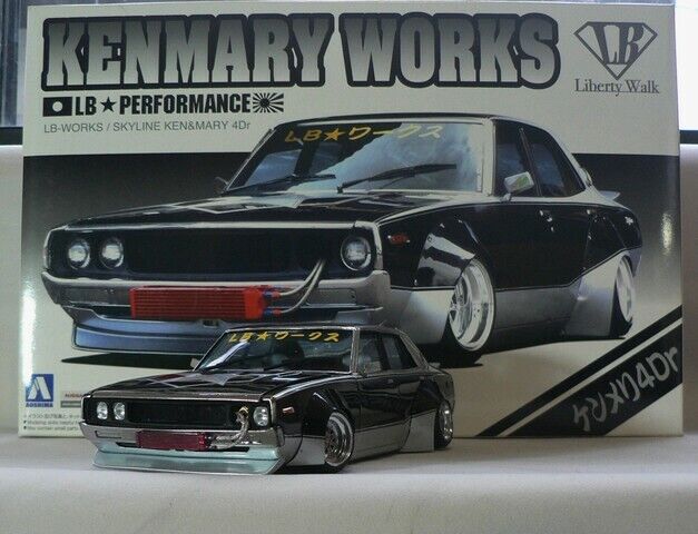 Aoshima 1/24 Liberty Walk LB Works Nissan Skyline Kenmeri 2Dr from Japan  4261