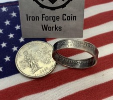 Massachusetts MA Handcrafted Washington Quarter coin ring Sizes 3-10 2000 Sealed