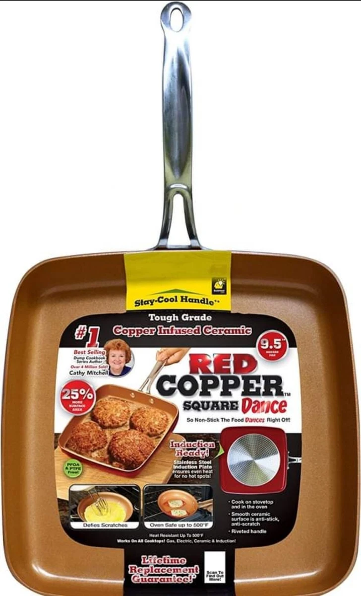 BulbHead Red Copper 9.5 Inch Square Dance Pan Red Copper 9.5 in. Square Pan