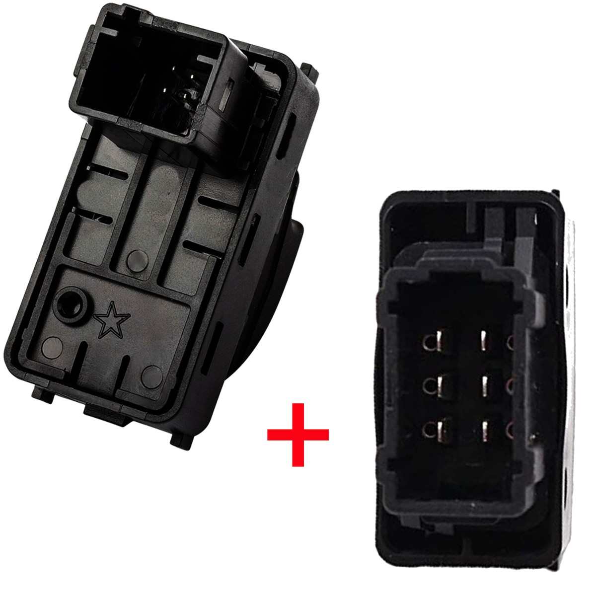Lot 2 Boutons Lève-Vitre Avant Gauche + Droit – Compatible Berlingo, C3 Picasso, 207, Partner – 6554QK 6490E2