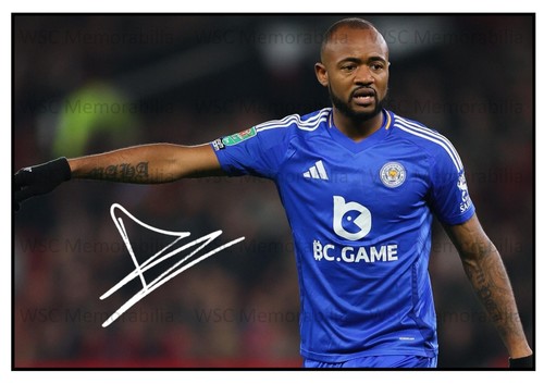 11592. Jordan Ayew Signed Pictures A4 Prints Leicester Palace Swansea Villa etc.