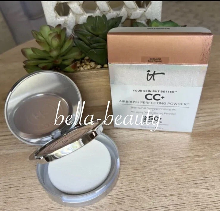 IT (MEDIUM (W) ) Cosmetics CC+ Airbrush Perfecting Powder SPF 50+ | NEW in Box - Image 2 of 3