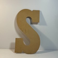 Letter S Wood Wall Decor 12 3/4" x 7" Unpainted Initial S Crafts Sign Monogram