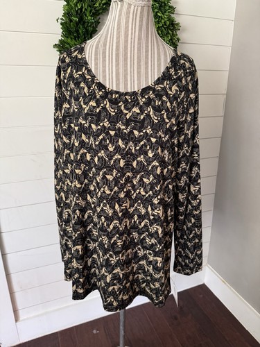 LuLaRoe Damen schwarz/hellbraun Lynnae Top Bluse Größe 2XL neu mit Etikett (I2) - Bild 1 von 9