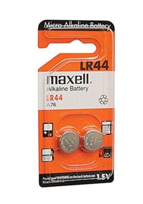 Maxell LR44 A76 AG13 Button Cell Batteries - 2 Pack, Alkaline, New