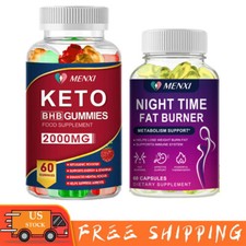 Keto BHB Diet Gummies Night Time Fat burner Cap Weight Loss Appetite Suppressant