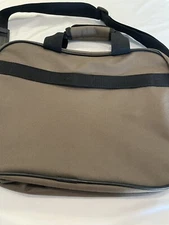 Protocol Tablet Case Carrier Canvas Brown 14” X 11” Shoulder Strap & Handle Zip