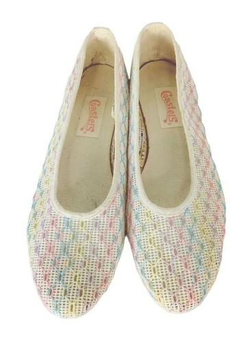 Coaster Vintage 80s Pastel Net Mesh Women's Ballet Flats Slip-Ons Size 7.5 NEW - Picture 6 of 10