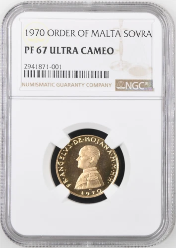 TopPop! 1970 Order of Malta 1 Gold Sovrano NGC PF 67 UC