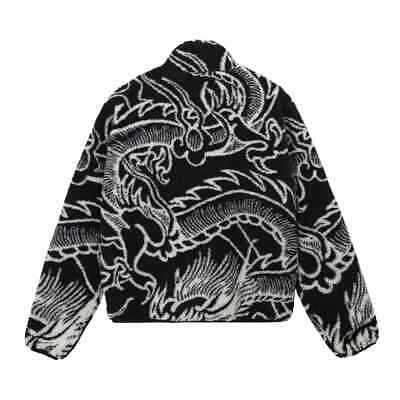 Stussy DRAGON SHERPA JACKET Holiday 2022 Reversible - Black Stussy DRAGON SHERPA JACKET Holiday 2022 Reversible - Black
