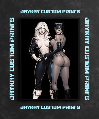 Sexy Catwoman & Black Cat DC Universe Comics Poster Print - No Frame