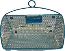 NEW VTG MAGNETIC LOCKER BASKET BLUE TEAL SCHOOL GYM WORK WORKOUT ORGANIZE STYLE
