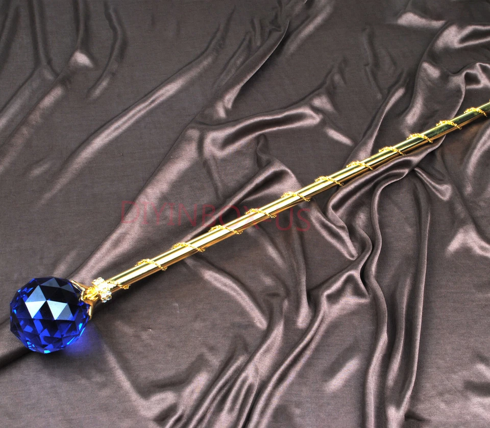 Sea Blue Crystal Scepters Wand Pageant Bridal Sceptre Party Prop Accessories - Image 4 of 4
