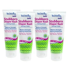 TriDerma Baby Stubborn Diaper Rash Healing Cream Value Pack, (4) 4 Ounce Tubes