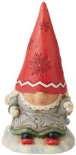 Jim Shore Heartwood Creek Resin Gnome w/ Braids On Skis Figurine NEW 6010844 TC