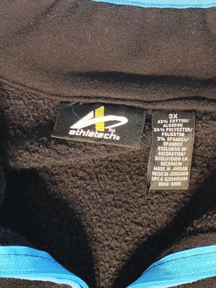 Ropa deportiva Athletech 1/4 cremallera polar para mujer 3X negra y verde azulada Foto 2 de 4