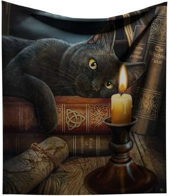 Estatua Gato Negro Brujería Figura De Resina Lisa Parker Nemesis Now – Gato Negro Sobre Libros, 20.5 Cm, Pintada A Mano, Decoración Fantástica Regalo Magia Estudio
