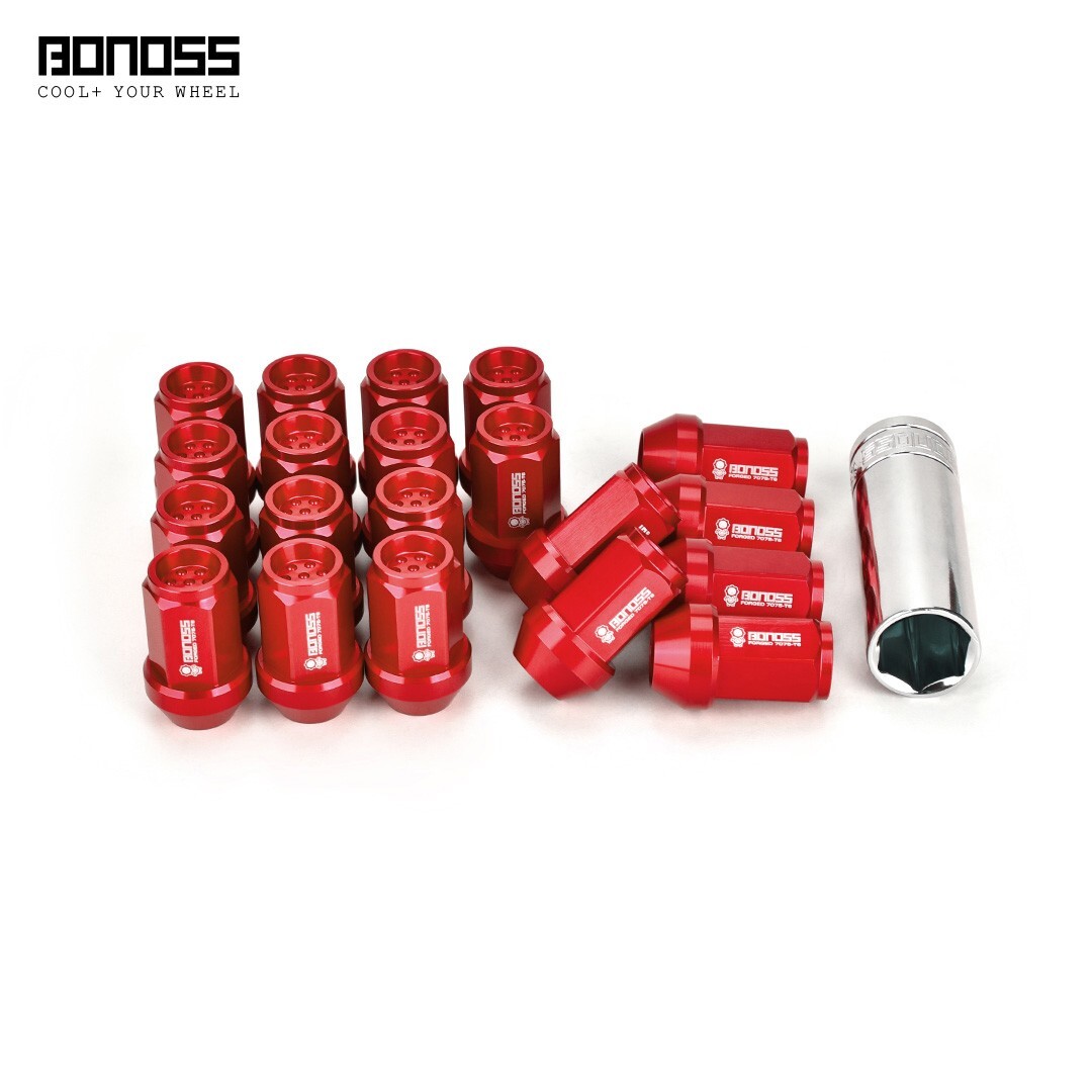 BONOSS Red Aluminum Wheel Lug Nuts 7075-T6 for Honda Accord Civic