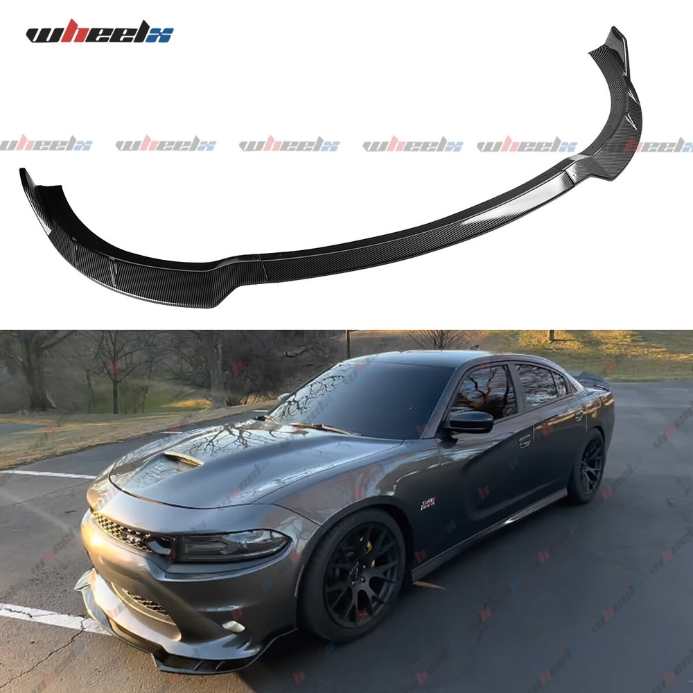 Carbon Fiber Front Bumper Lip Splitter Spoiler For Dodge Charger 15-23 SRT-Style