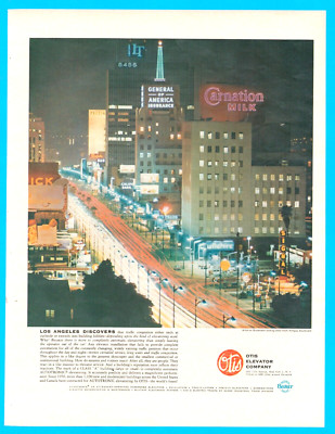 1961 OTIS ELEVATOR Co. Los Angeles PRINT AD Wilshire Blvd. business vintage