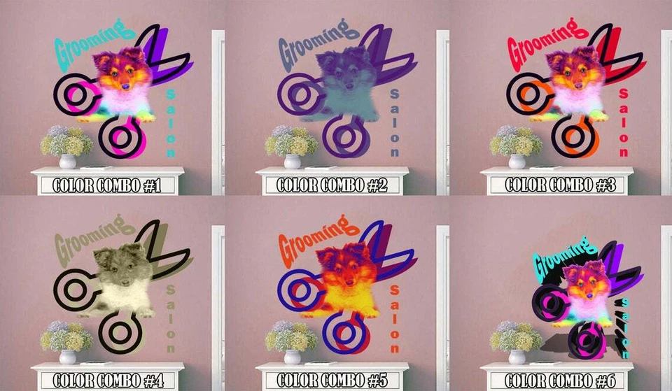 Adesivos de parede salão de beleza, pet shop decoração para casa mural de arte, decalque para higiene de cães,  - Imagem 2 de 4
