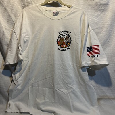 Vtg Fire Fighter Engine Ladder 24 shirt FDNY Eagle Bull Gorilla