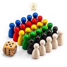 DIY Set Halmakegel mit Würfel Spielfiguren Männchen Figuren Püppchen 4-6 Spieler
