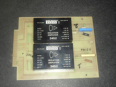 Set of 2 Burr Brown Isolation Amplifiers 3452 Board Mounted