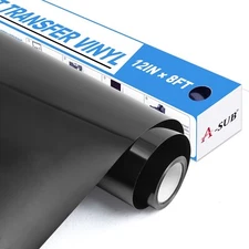 A-SUB HTV Heat Transfer Vinyl Roll Iron On Heat Press T-shirt Cricut 12" X 8FT