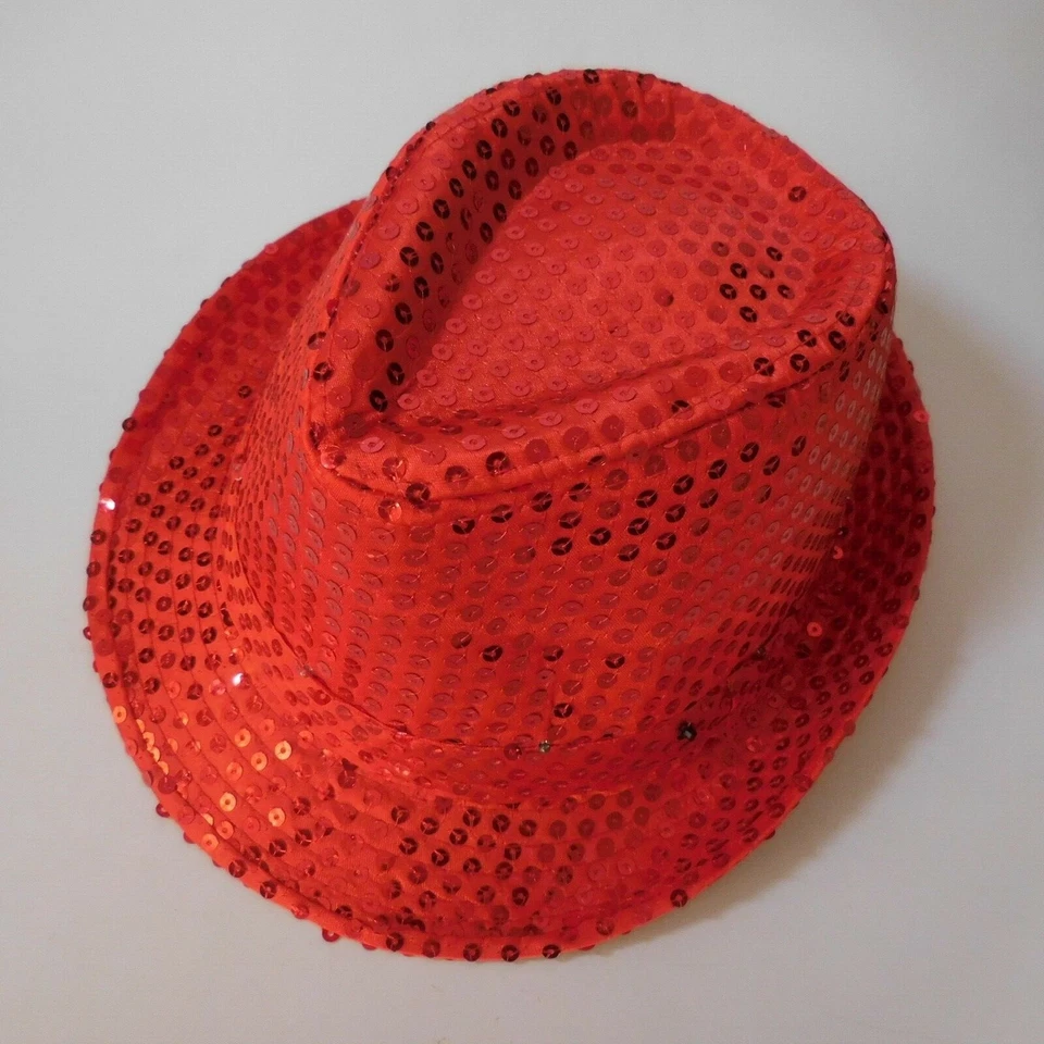 Sombrero Borsalino Rojo Disfraz Fiesta Carnaval T58 Mujer Hombre N8269 Foto 2 de 4