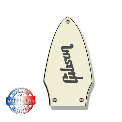 3 Ply Parchment/Black Truss Rod Cover for 1975 Gibson Flying V + Black Decal