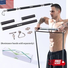 Resistance Band Bar, Length-Adjustable Detachable Heavy Duty Workout Bar