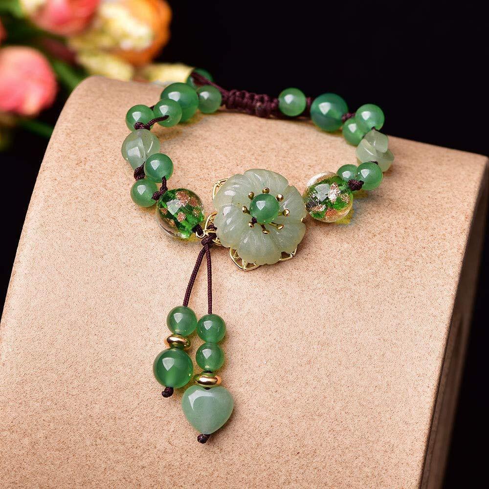 Bangle Adjustable Amulet Bracelet Dongling Flower Green Jewellery Jade Natural-image