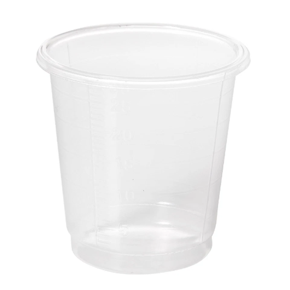 BUNZL 30ml Medicine Measuring / Measure Cups (80) Plastic - Craft/Glue/Paint/Pots