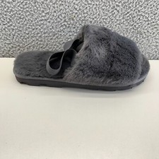 I.N.C. Slippers Mens Small Gray Slip On Open Toe Slingback Fuzzy New 40