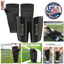 High-Strength Youth Soccer Shin Guards with EVA Padding Easy Slip-In Sleeves