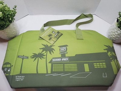 Trader Joe's Large Insulated Tote Freezer Cooler Bag Market Shopper Olive Green