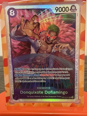 Bandai One Piece Donquixote Doflamingo OP10-071 Super Rare Holo 9000 Power