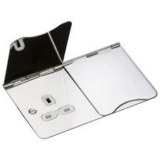 Knightsbridge Flat Floor Sockets 13a 2 Gang Un-Switched FPR9UPCW 15YR GUARANTEE
