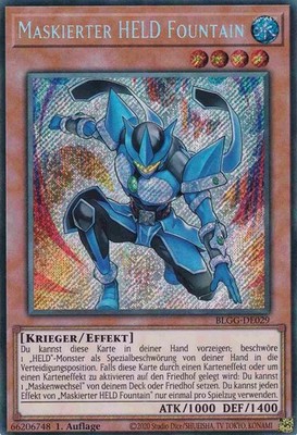 Yu-Gi-Oh! Maskierter HELD Fountain! BLGG-DE029 Secret Rare! NM!