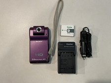 Sony Webbie MHS-PM1 HD With Battery And Charger Purple Swivel Lens