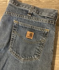 Carhartt Dark Wash Relaxed Fit Denim Blue Jean Shorts 101166 468 Size 38x10