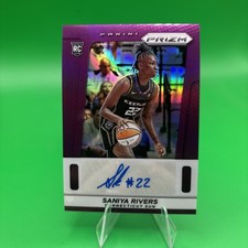 Saniya Rivers 2025 Panini Prizm WNBA RC Purple /49 Rookie AUTO #TB-SR Sun SP