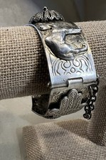 Vintage Berber Moroccan Silver Ornate Chunky Bracelet/cuff