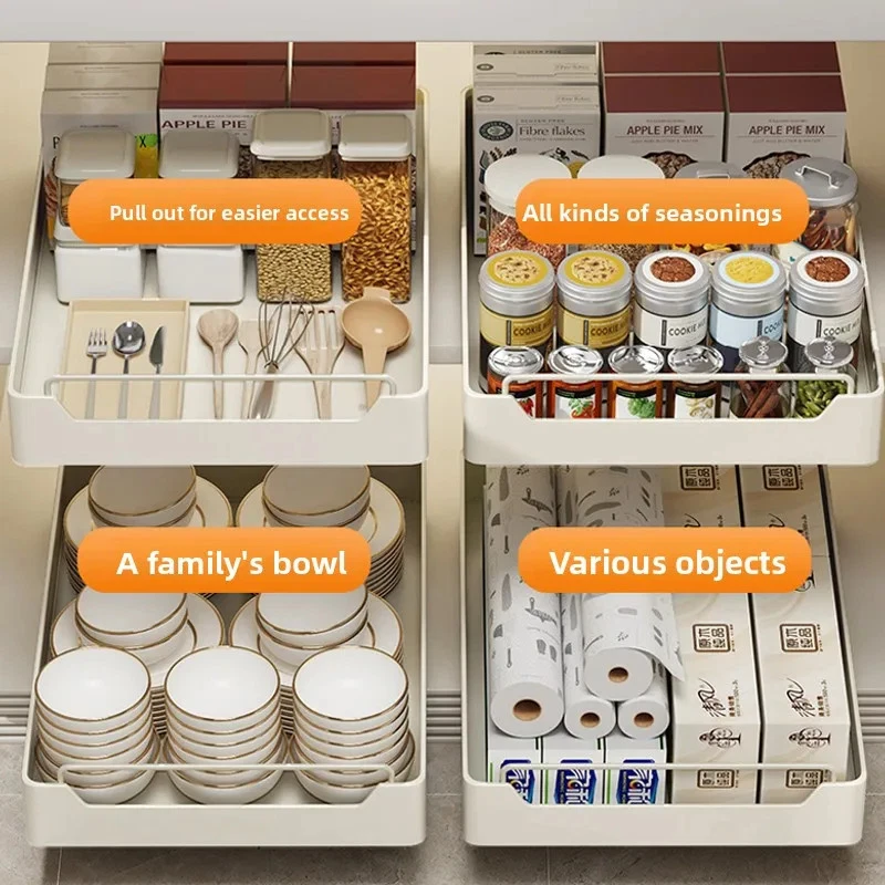 Pull Out Basket Kitchen Storage Rack Under Sink Cabinet Organizer
Opens in a new window or tab