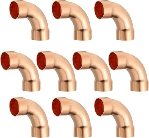 3/4" 90 Degree Copper Elbow Fitting C x C Long Radius Tube Connector