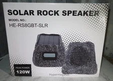 Herdio 8" inch Solar Waterproof Bluetooth Wireless Rock Speaker 120W Outdoor