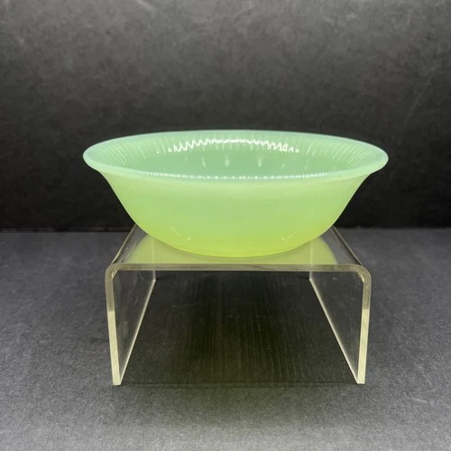 Vintage Jadeite Fire King Oven Jane Ray Fruit Saucer Bowl 4 7/8" 1948