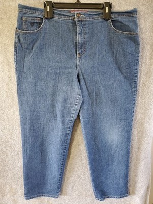GV Gloria Vanderbilt Jeans Women Sz 20 W Plus 42''x28 5 Pockets Drk Blue Denim #3