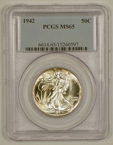 1942 Walking Liberty Half Dollar Graded MS65 by PCGS
